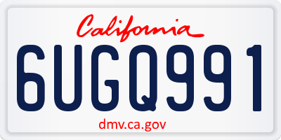 CA license plate 6UGQ991
