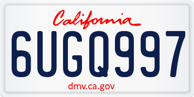 CA license plate 6UGQ997