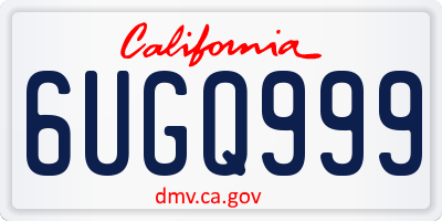 CA license plate 6UGQ999