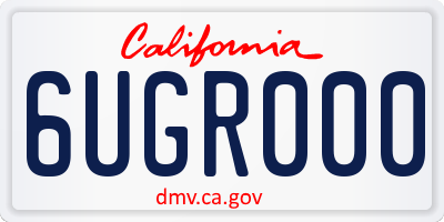 CA license plate 6UGR000