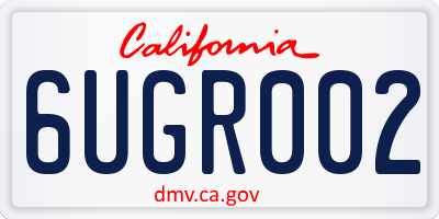 CA license plate 6UGR002