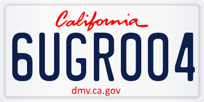 CA license plate 6UGR004