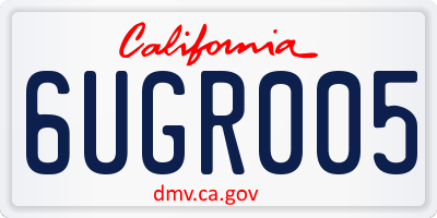 CA license plate 6UGR005