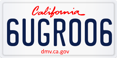 CA license plate 6UGR006