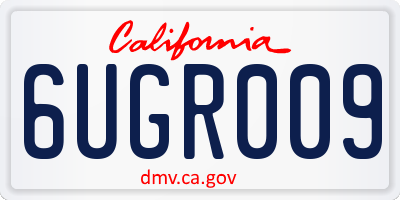CA license plate 6UGR009