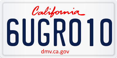CA license plate 6UGR010