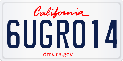 CA license plate 6UGR014
