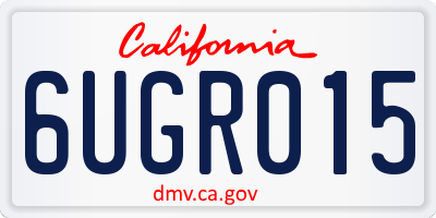 CA license plate 6UGR015
