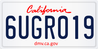 CA license plate 6UGR019