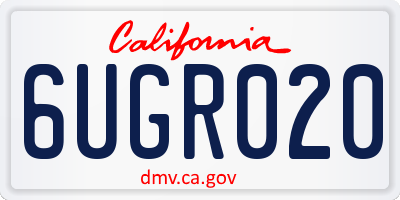 CA license plate 6UGR020