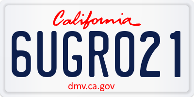 CA license plate 6UGR021
