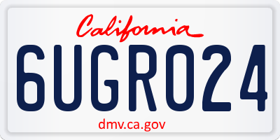 CA license plate 6UGR024