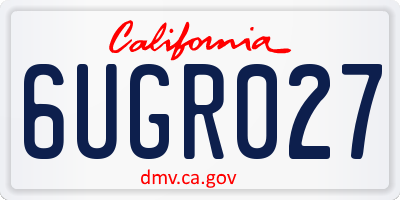 CA license plate 6UGR027