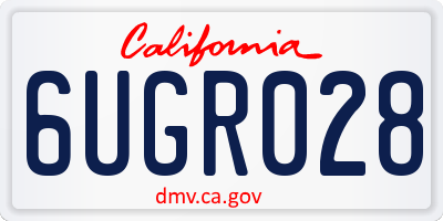 CA license plate 6UGR028