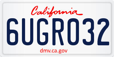 CA license plate 6UGR032