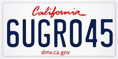 CA license plate 6UGR045