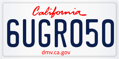 CA license plate 6UGR050