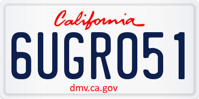 CA license plate 6UGR051