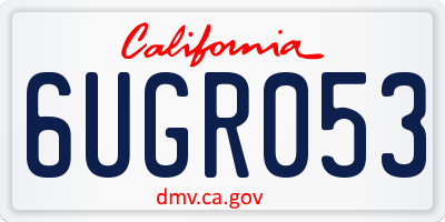 CA license plate 6UGR053