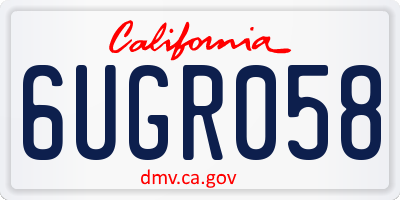 CA license plate 6UGR058