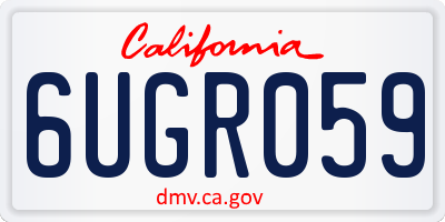 CA license plate 6UGR059