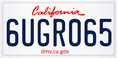 CA license plate 6UGR065