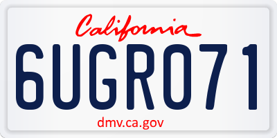 CA license plate 6UGR071