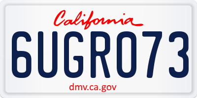 CA license plate 6UGR073