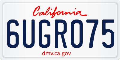 CA license plate 6UGR075