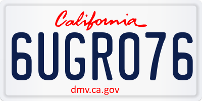 CA license plate 6UGR076