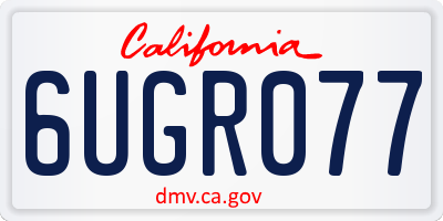 CA license plate 6UGR077