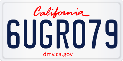 CA license plate 6UGR079