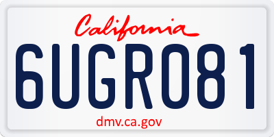 CA license plate 6UGR081