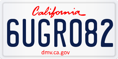 CA license plate 6UGR082