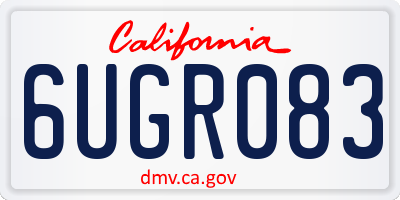 CA license plate 6UGR083