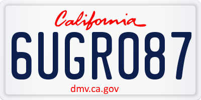 CA license plate 6UGR087