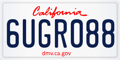 CA license plate 6UGR088