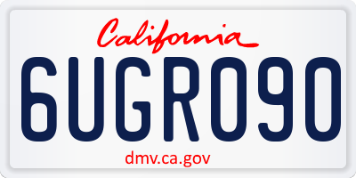 CA license plate 6UGR090