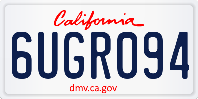 CA license plate 6UGR094