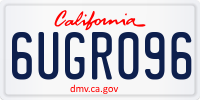 CA license plate 6UGR096