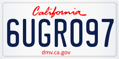CA license plate 6UGR097