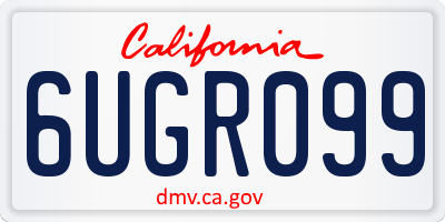CA license plate 6UGR099