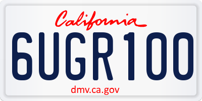CA license plate 6UGR100
