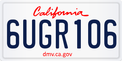 CA license plate 6UGR106