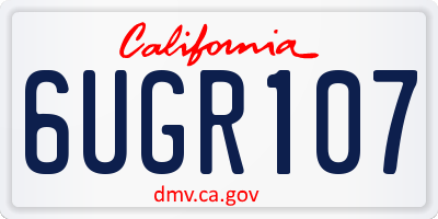 CA license plate 6UGR107