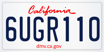 CA license plate 6UGR110