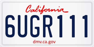 CA license plate 6UGR111