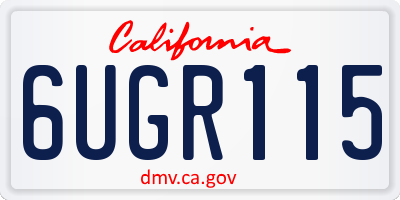 CA license plate 6UGR115