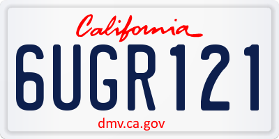 CA license plate 6UGR121