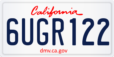 CA license plate 6UGR122